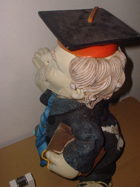 アインシュタインの像？　博士、教授、学長スタイル　角帽　置物　フィギュア　　相対性理論　レトロ_画像6