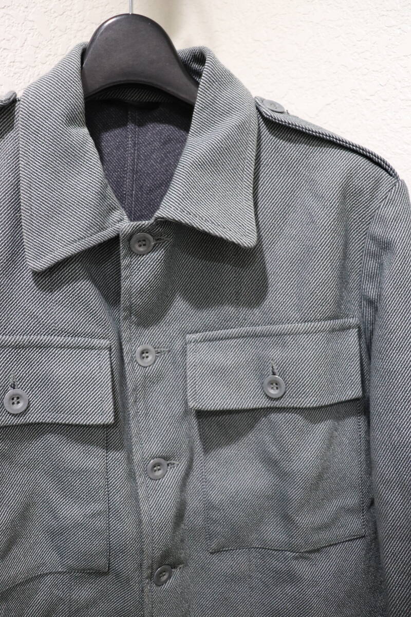 即決 2000年代初頭 A.P.C. アーペーセー apc フランス製 スイス軍 アルミ釦 ミリタリーシャツジャケット アーミーシャツ レディースS_画像2