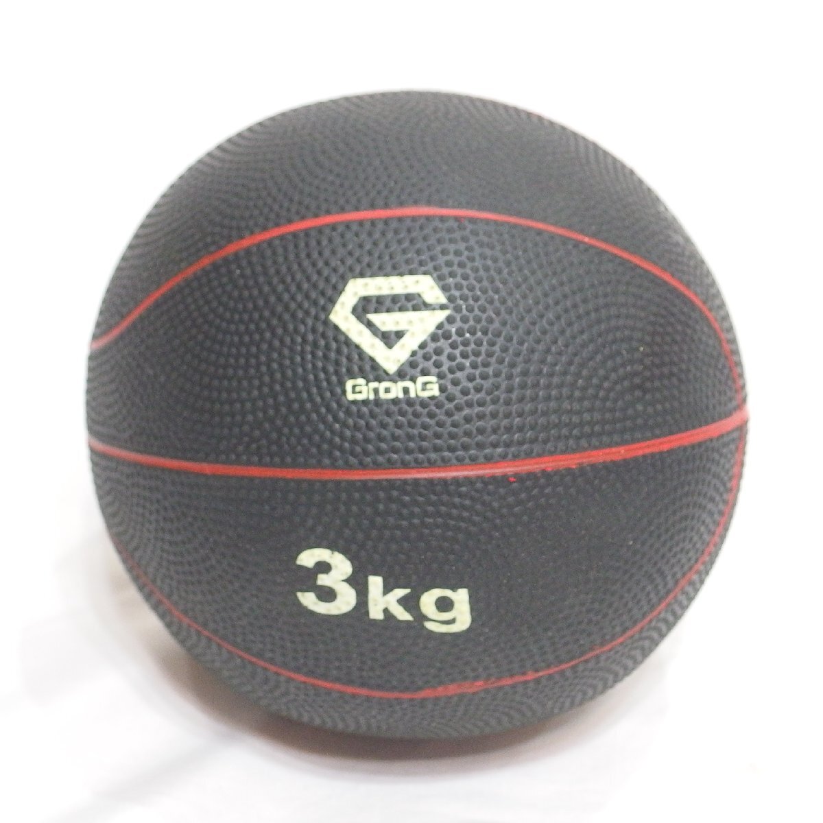 GronG◆グロング メディシング ウェイトボール トレーニング 腹筋 メディシンボール 3kg 非バウンドタイプ（ブラック）◆USEDの画像1
