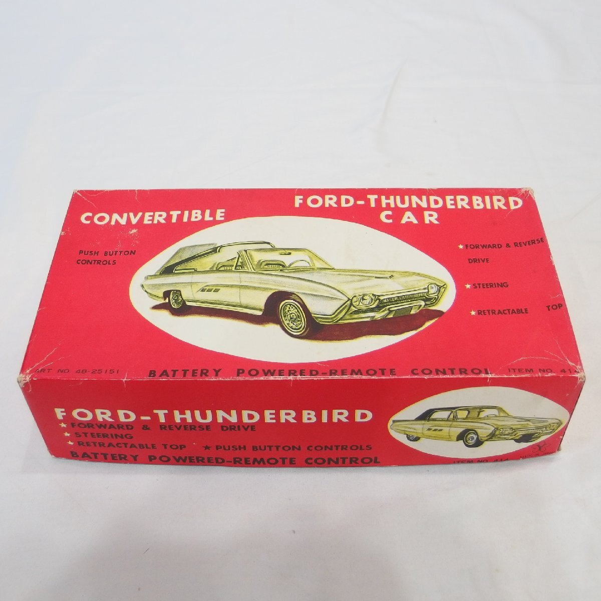 米澤玩具製◆Battery Powered Remote Control Ford Thunderbird Car 1960年代 ヨネザワ 元箱付き 完動品 希少品◆ビンテージ品の画像10