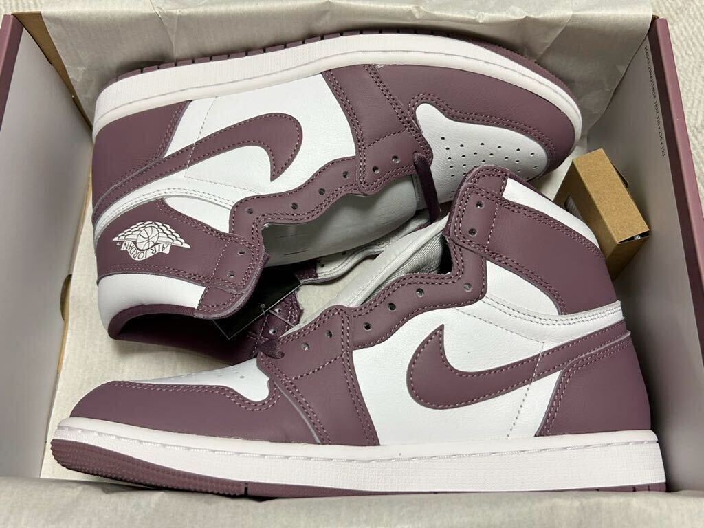 新品未使用 Nike Air Jordan 1 Retro High OG Mauveナイキ エアジョーダン1 レトロ ハイ OG モーブ US9.5(27.5cm)の画像3