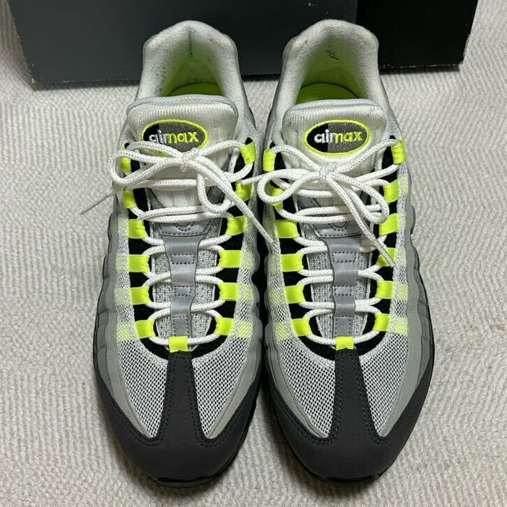 美品 Nike Air Max 95 OG Neon Yellow ナイキ エアマックス95 OG ネオンイエロー/イエローグラデ 2018年製 US9.5(27.5cm)の画像3