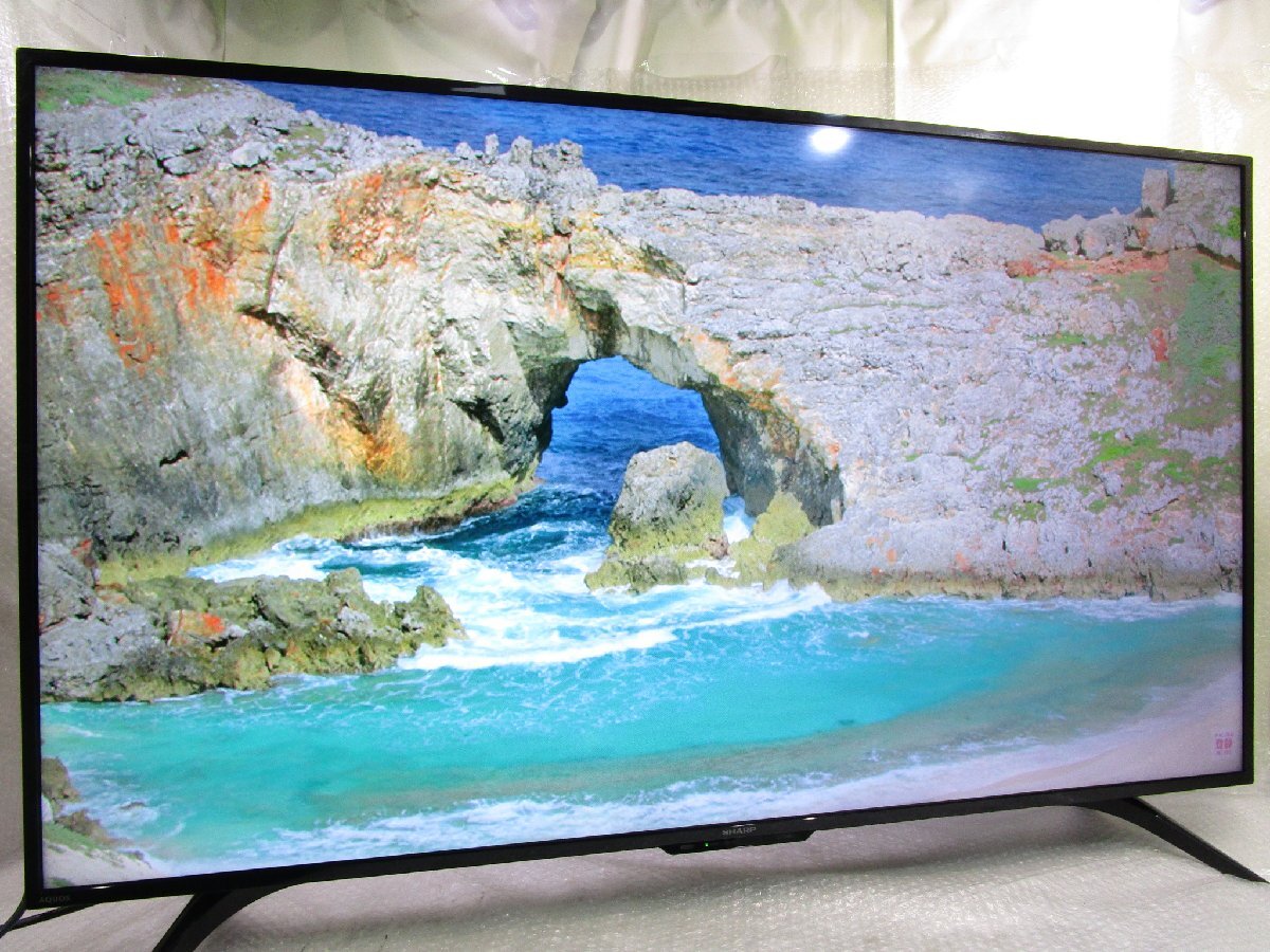 ☆SHARP シャープ AQUOS 50V型 4K液晶テレビ HDR対応 4T-C50BH1 2020年製 リモコン付き 直接引取OK w4911_画像2