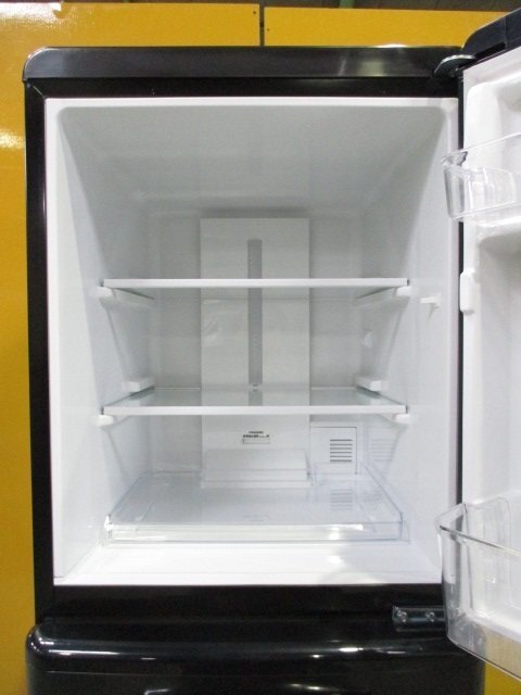☆Eangle エディオン 2ドア ノンフロン冷凍冷蔵庫 149L レトロデザイン ANG-RE151-A1 ブラック 2019年製 直接引取OK w451の画像4