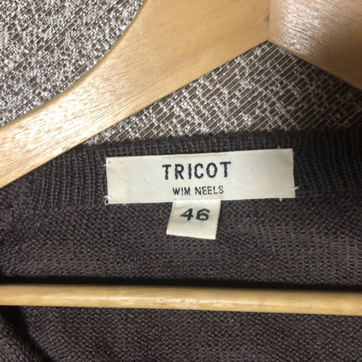 TRICOT WIM NEELS トリコ ウィムニールス モヘヤ混紡セーター ブラウン サイズ46 イタリア製_画像6