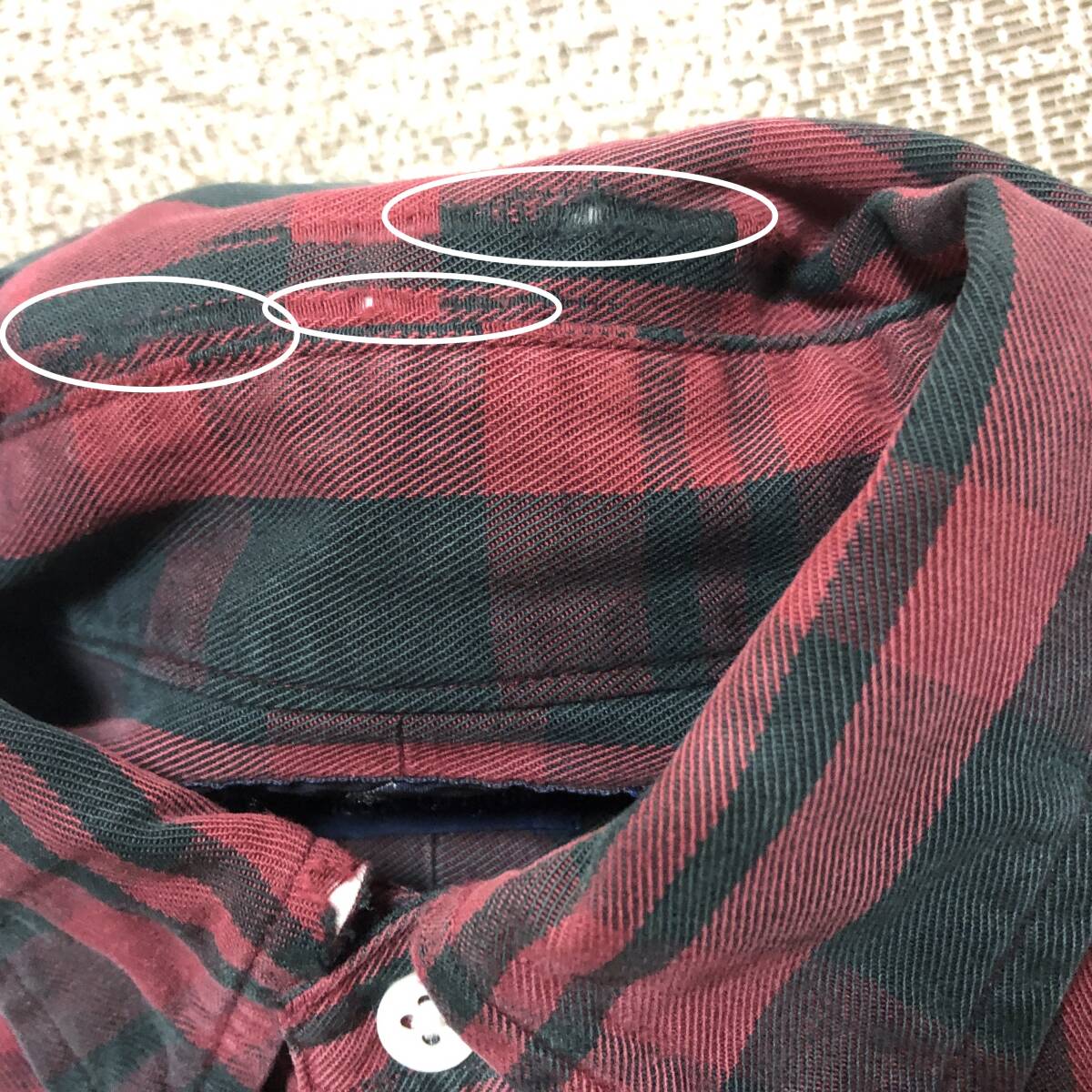 Ralph Lauren ラルフローレン 長袖シャツ ネルシャツ ブロックチェック 黒×赤 サイズ大きめ