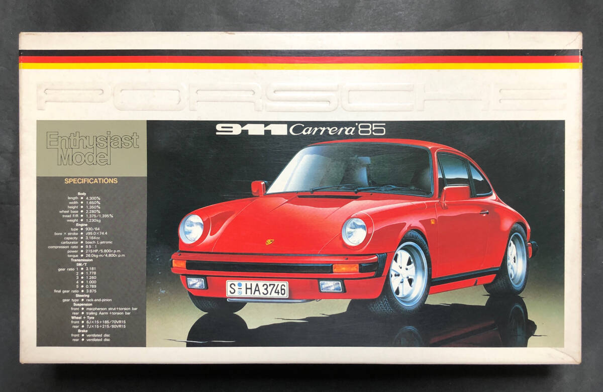 @中古絶版模型堂 フジミ 1/24 ポルシェ911カレラ'85 エンスージアストモデル 初版 エンボス箱 旧フジミマーク エンスー エンスージアストの画像1