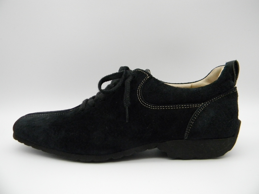 *#*[ Hush Puppies is shupapi-]* black. leather shoes (23cm rank ) display =23.5cm walking shoes suede 