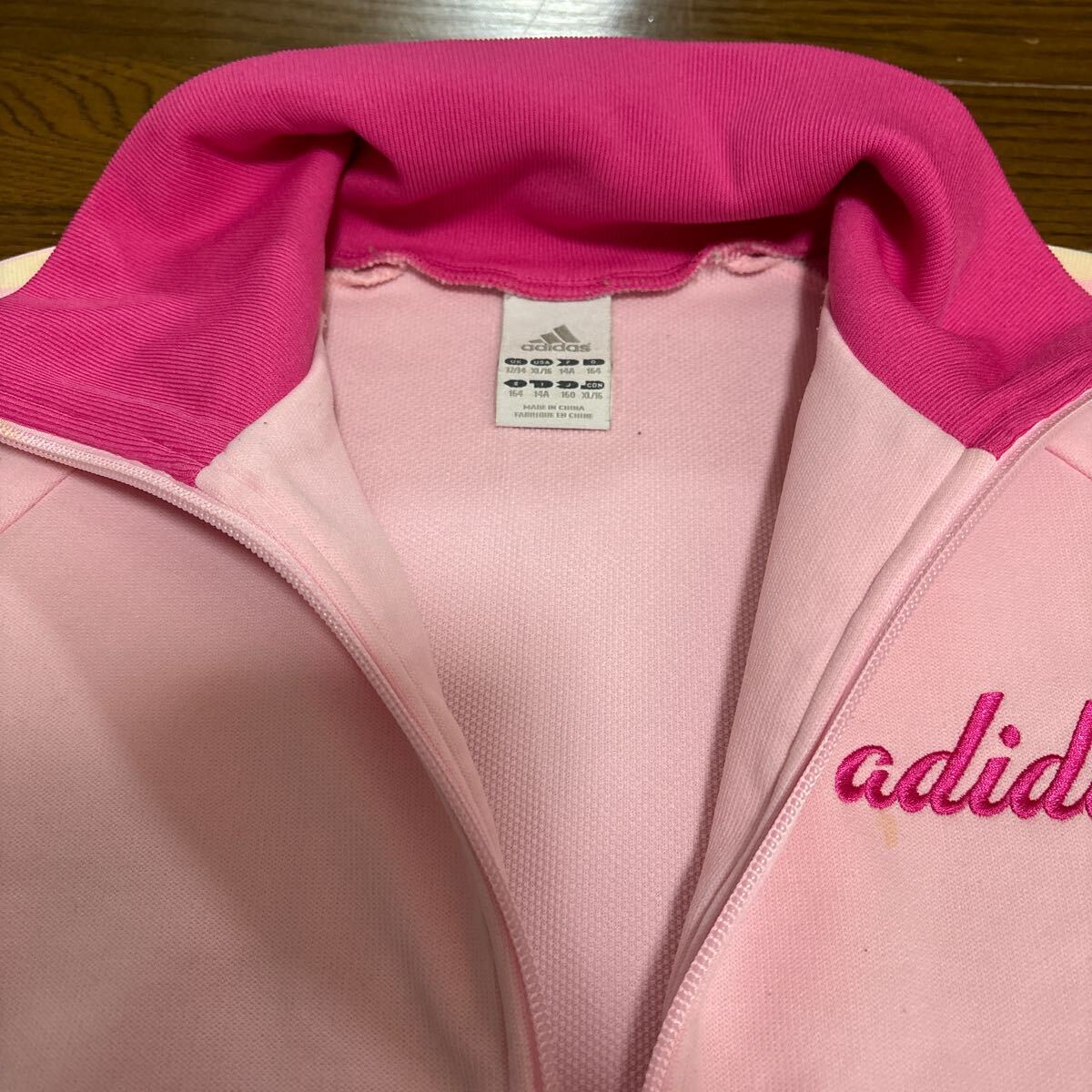 addidas アディダス ガールズ ジャージ 半袖 サイズ160 ピンクの画像3