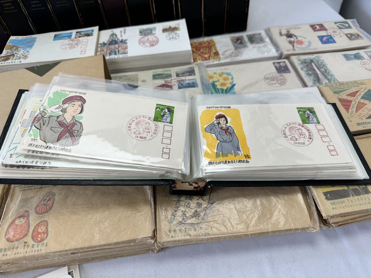 AZ-746 日本切手 初日カバー 大量 約1400枚以上 封筒 解説書 昭和20年代～60年頃 FDC 記念消印 風景印 万国博覧会 自然保護シリーズ 月に雁の画像10