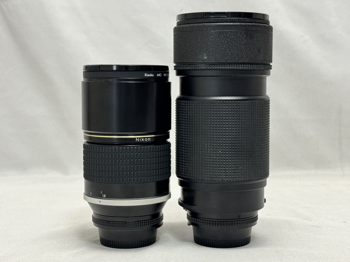 AZ-864 Nikon 一眼 カメラ レンズ 2本 ED AF NIKKOR 80-200ｍｍ F2.8 / ED 180ｍｍ Ｆ2.8 マニュアルフォーカス ニコン シャッター確認_画像3