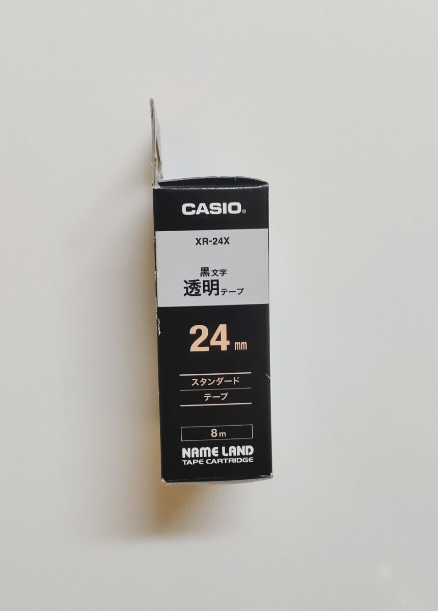 【未開封・未使用】CASIO ネームランドテープ 24㎜透明テープに黒文字１個の画像2