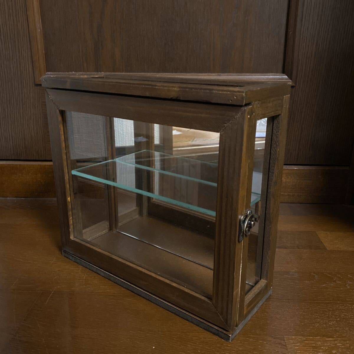  античный из дерева стеклянный кейс шкаф витрина maru she дисплей кейс кейс для коллекции Showa Retro очки box 