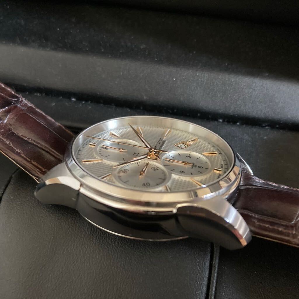 ジャンク！ハミルトン正規品 ハミルトン ジャズマスター オートクロノ HAMILTON JAZZMASTER AUTO CHRONO 自動巻き 42mm H32596551の画像3