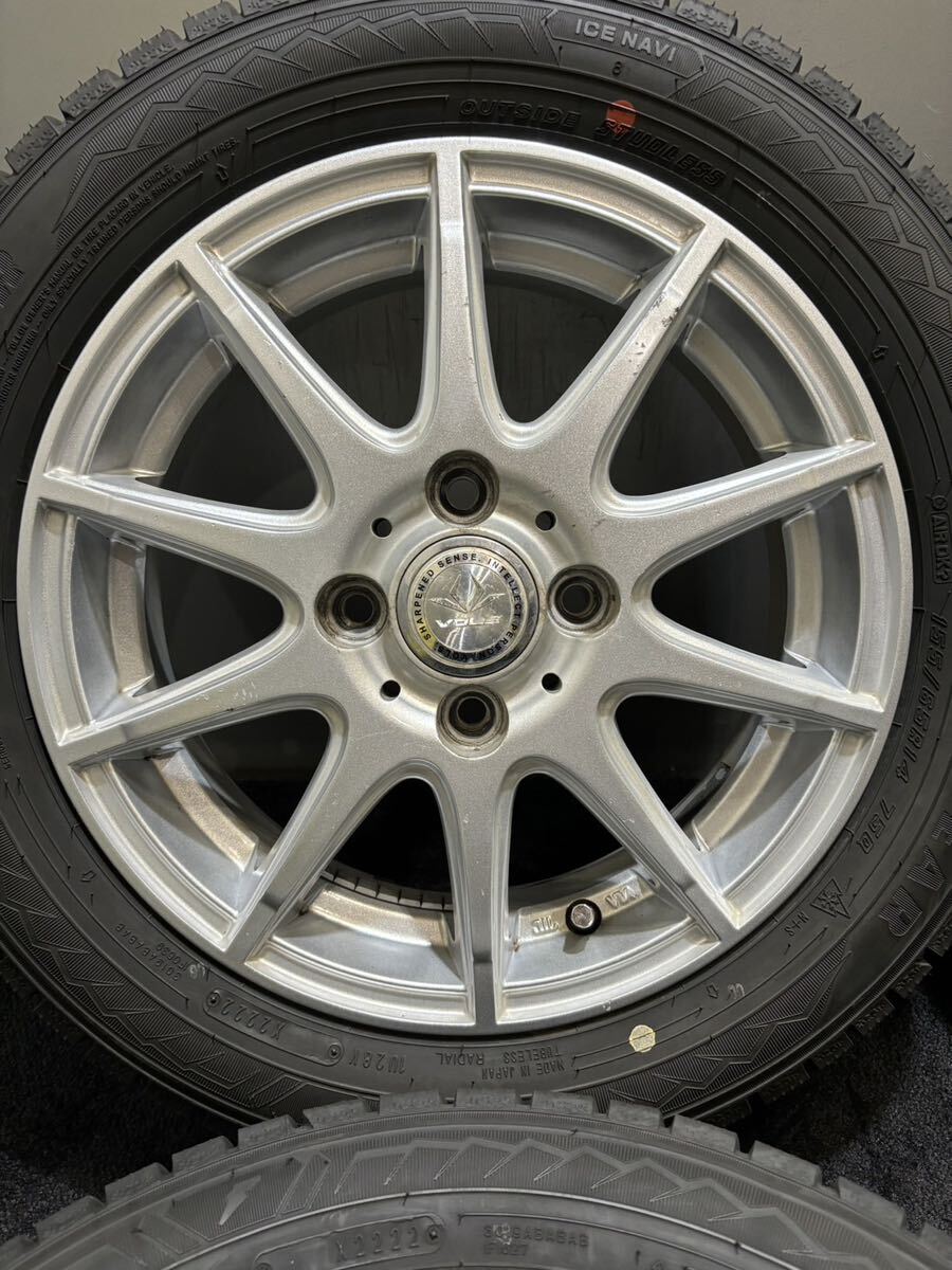 ★155/65R14 GOODYEAR/ICE NAVI8 22年製 VOLS 14インチ 4.5J ＋45 100 4H スタッドレス 4本 N-BOX スペーシア (南1-F570)_画像2