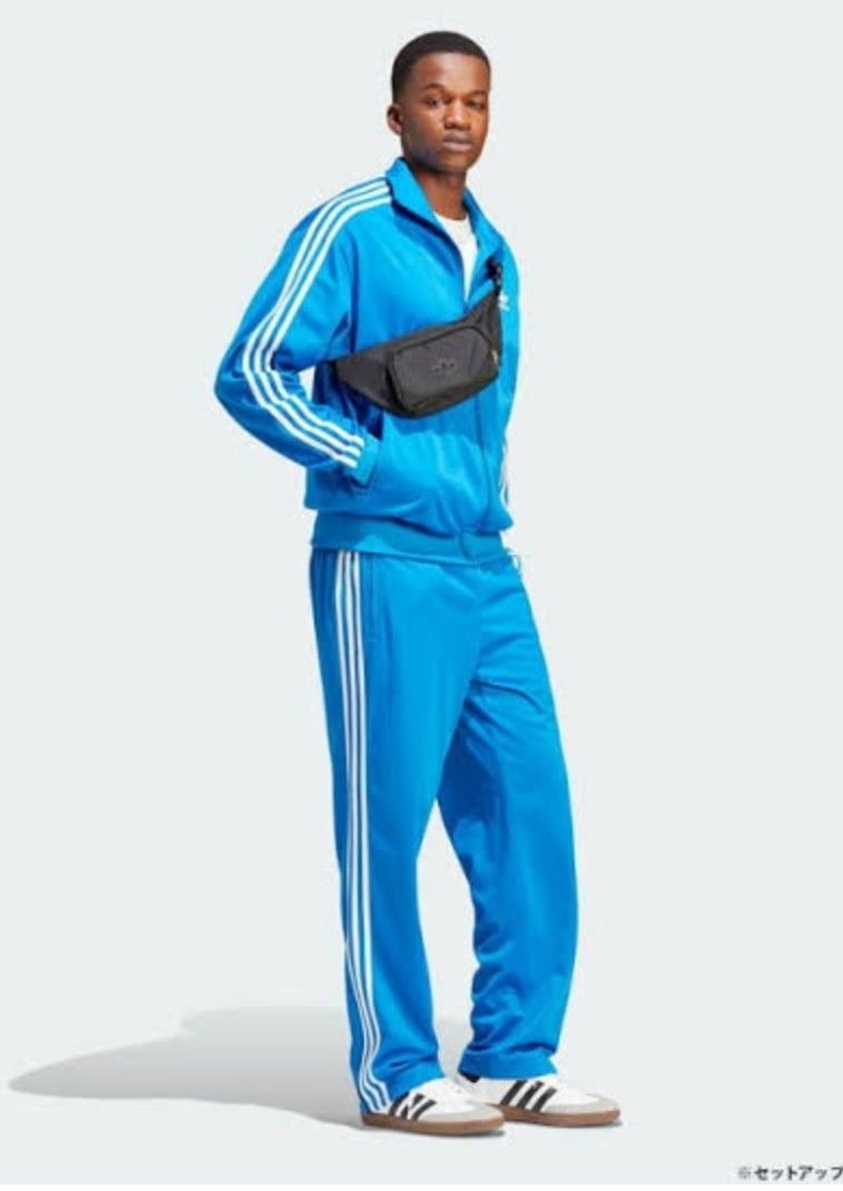 新品タグ付 アディダス 青 ファイヤーバード セットアップ 上下ジャージ 男性S 上下セット adidas トラックジャケット