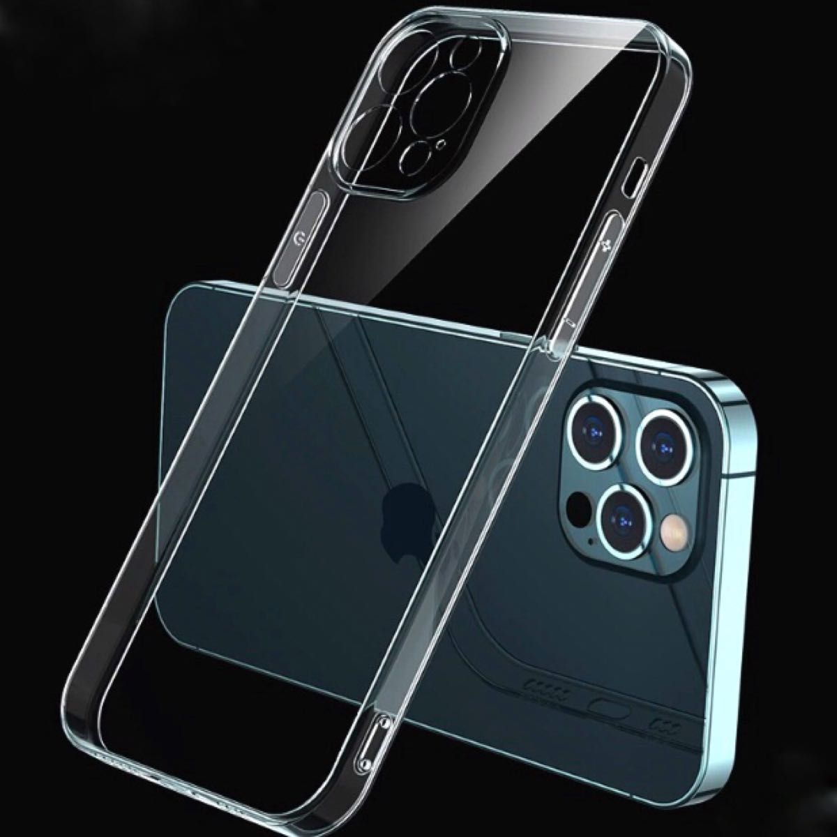 iPhone14 ケース クリア 透明 TPU デコ シンプル ガラスフィルム 韓国 新品