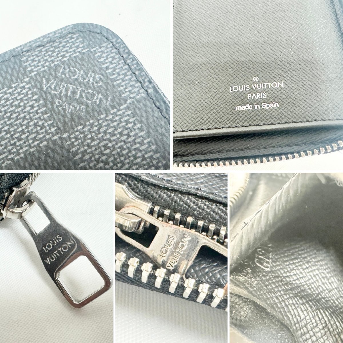 キングラム[27]LOUIS VUITTON ルイヴィトン ダミエ グラフィット ジッピーウォレット ヴェルティカル N63095★ジャンク★1円 【送料無料】の画像10