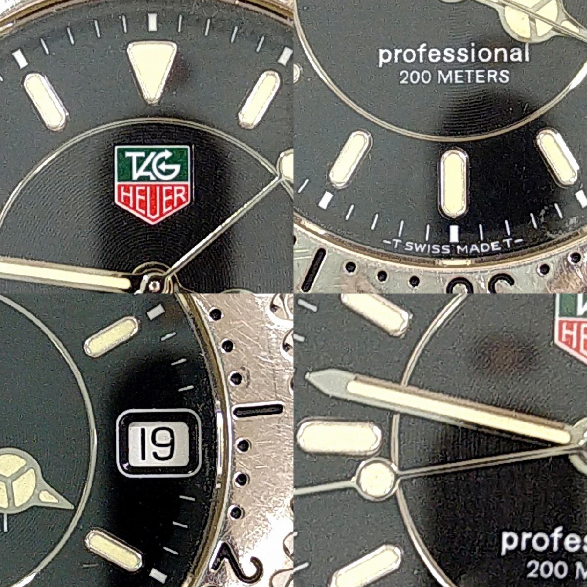 キングラム[09]TAG HEUER タグホイヤー セルプロフェッショナル 200m クォーツ WG1118 ブラック文字盤 メンズ 腕時計 稼動品 365の画像6