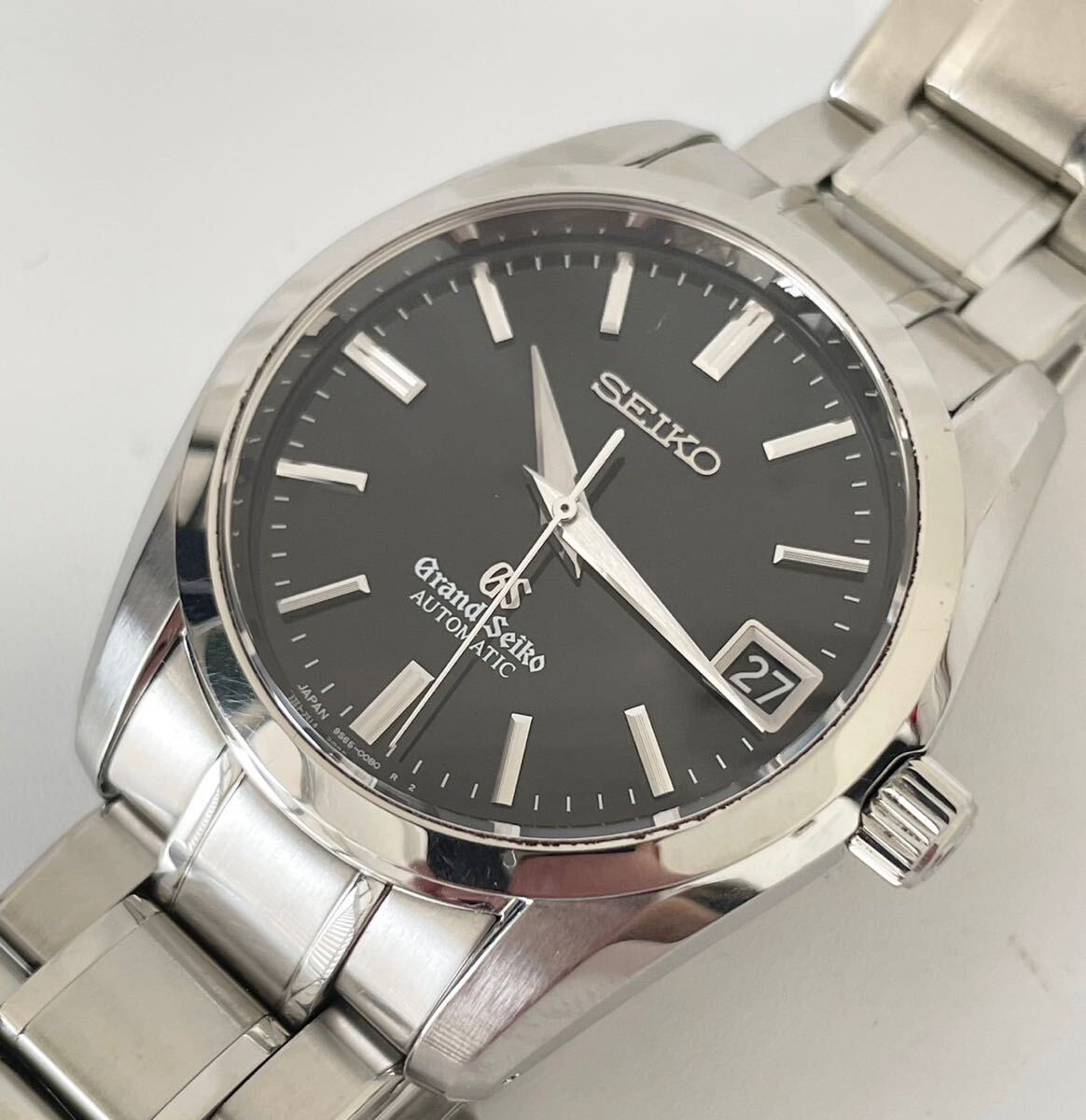 【T0325】Grand Seiko グランドセイコー GS オートマチック 9S65-00B0 デイト スケルトン 黒文字盤 箱付き 稼働品の画像2