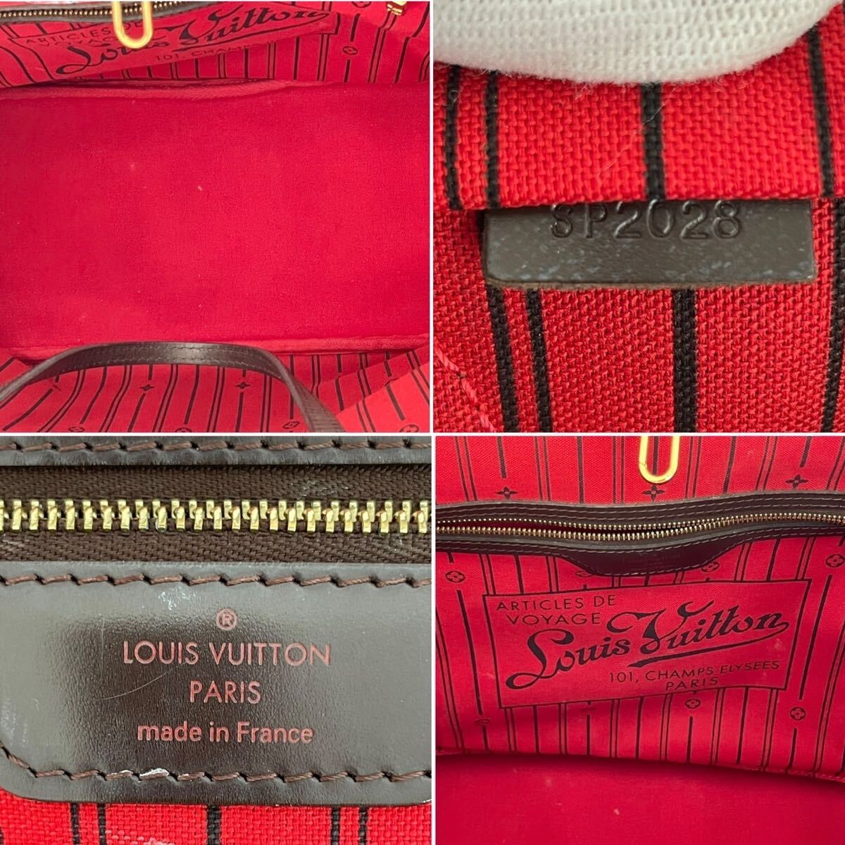 【T0329】LOUIS VUITTON ルイヴィトン ダミエ ネヴァーフルMM トートバッグ ショルダーバッグ ブラウン N51105の画像8