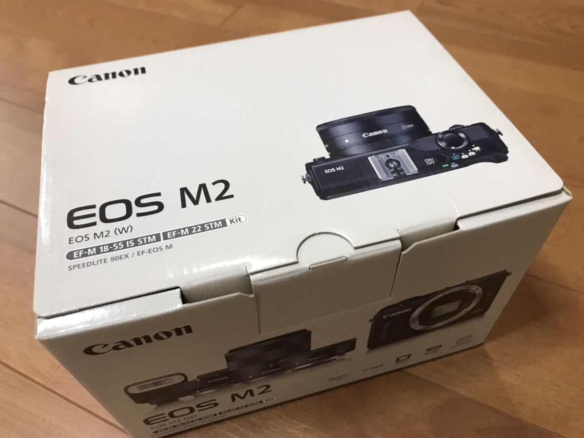 現状シャッター不調 レンズ美品 説明書未開封 紛失なし ベイブルー EOS M2 Canon ミラーレス 18-55mm 22mm ダブルレンズ キヤノン キャノンの画像9