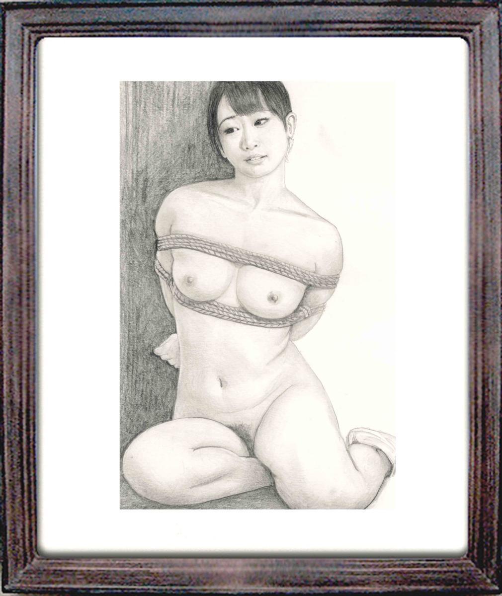 初出品版画！！石川吾郎 美人画 2017年東スポ挿絵画 　セレブ妻傍若無人なおっぱい49_画像1