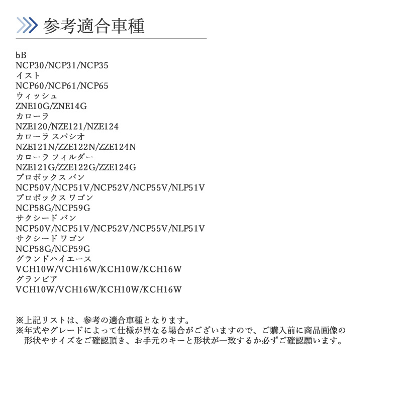 プロボックス バン NCP50V NCP51V NCP52V NCP55V NLP51V 対応 ブランクキー 1ボタン キーレス 合鍵 スペアキー 【KY07】_画像6