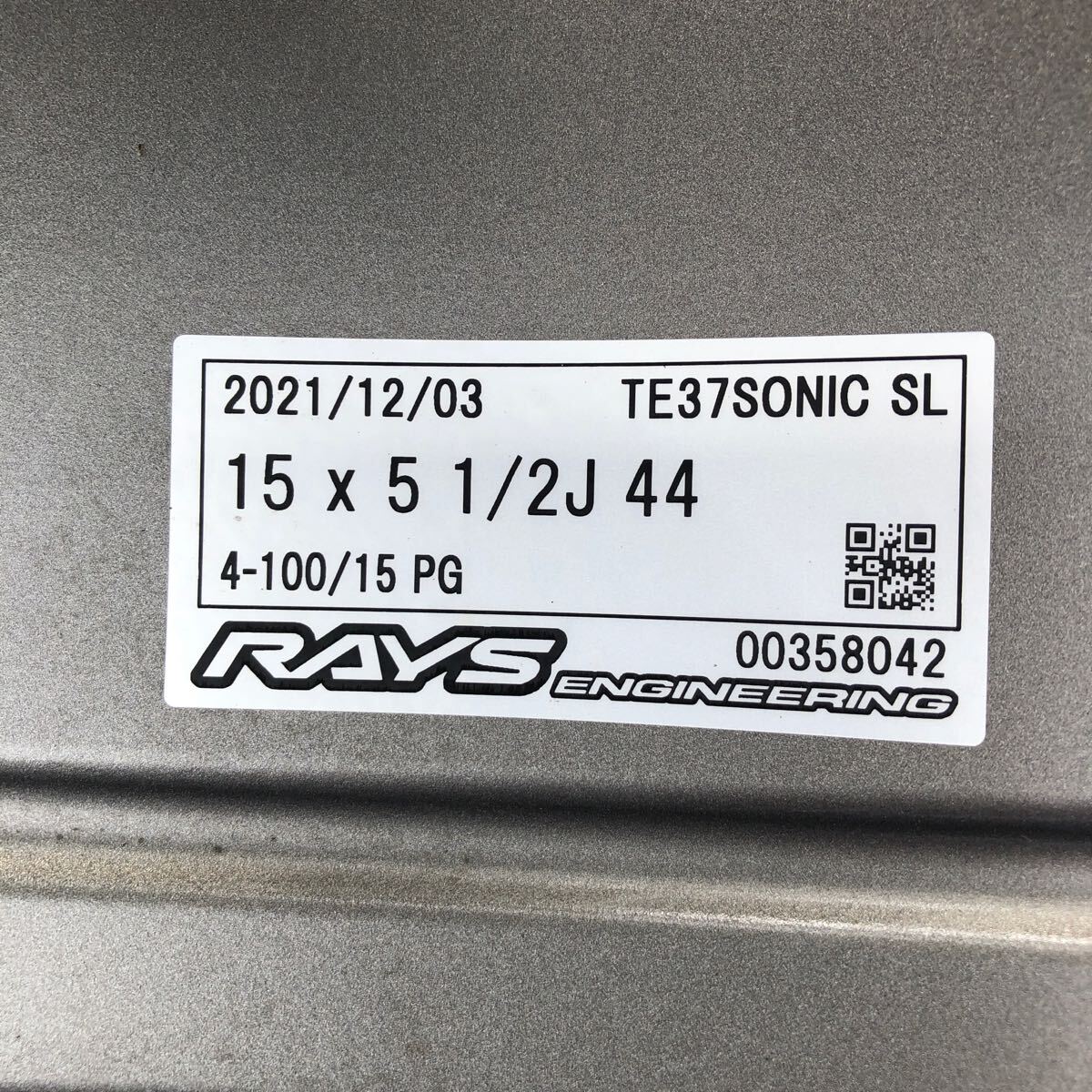 レイズ　ボルクレーシング　TE37 SONIC SL 15×5.5J +44 4穴　RAYS VOLK RACING ソニック　スーパーラップ　商品説明要注意！_画像5