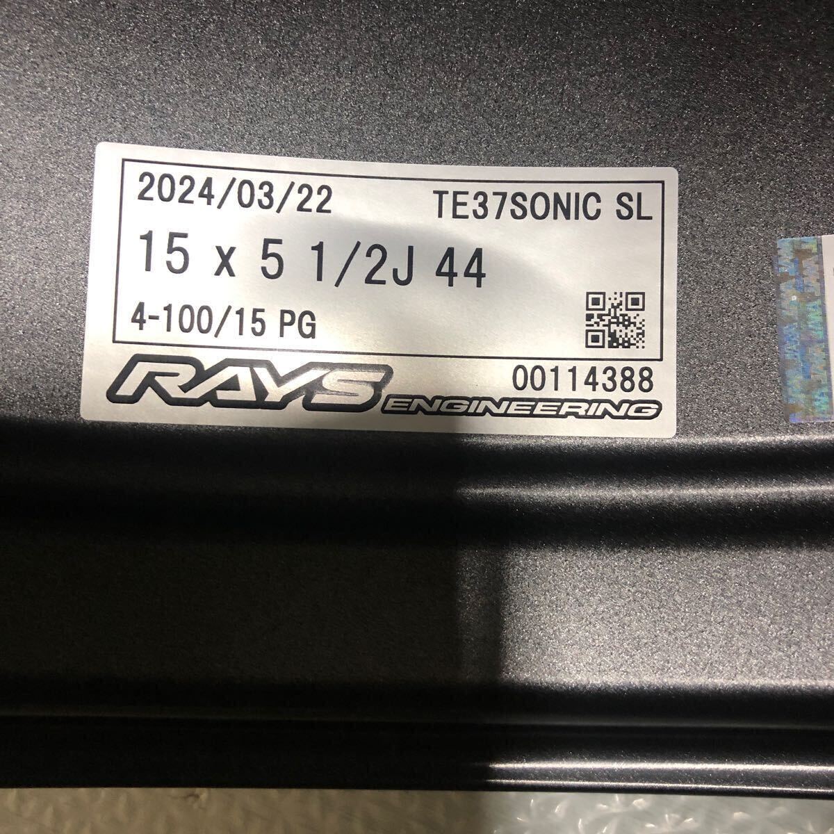 2本価格　RAYS VOLK RACING TE37 SONIC SL 15×5.5J PCD100 4穴　ET44 レイズ　ボルクレーシング　ソニック　スーパーラップ　未使用　A_画像3