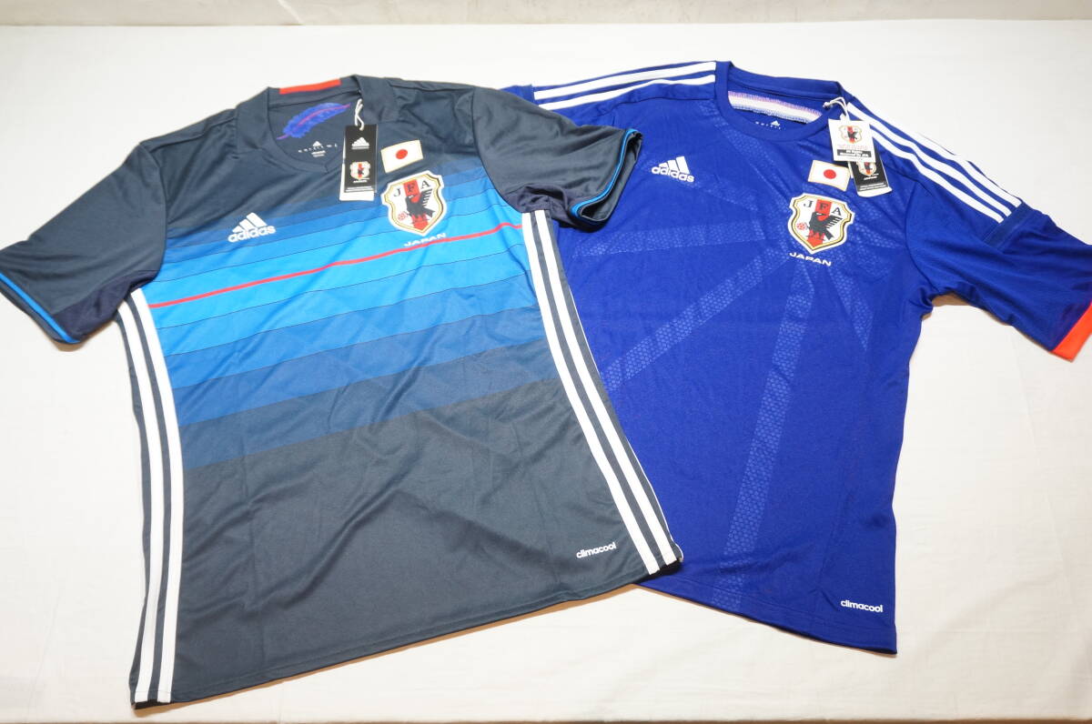 【2102A】2点セット！adidas アディダス JFA 日本代表 オフィシャル グッズ ユニフォーム Tシャツ サイズL/O タグ付き 未使用保管品_画像1