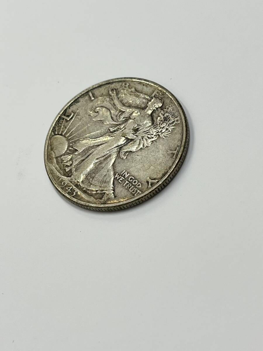 65694 リバティ コイン アメリカ ウォーキング ハーフダラー 総重量約12.45ｇ 比重10.37 銀貨 古銭 貨幣 硬貨_画像3