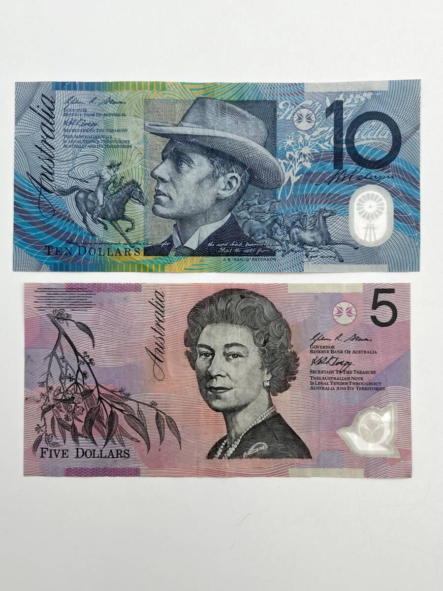 66073 Австралия банкноты всего 15 доллар 10 доллар ×1 листов 5 доллар ×1 листов старый банкноты зарубежный банкноты суммировать мир 