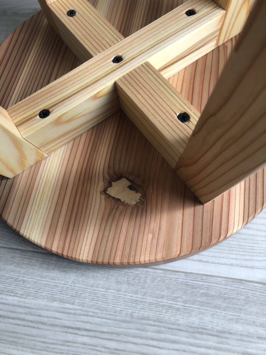 丸椅子・スツール・木製・おしゃれ・サイドテーブル・handmade・天然木・2脚セットの画像8