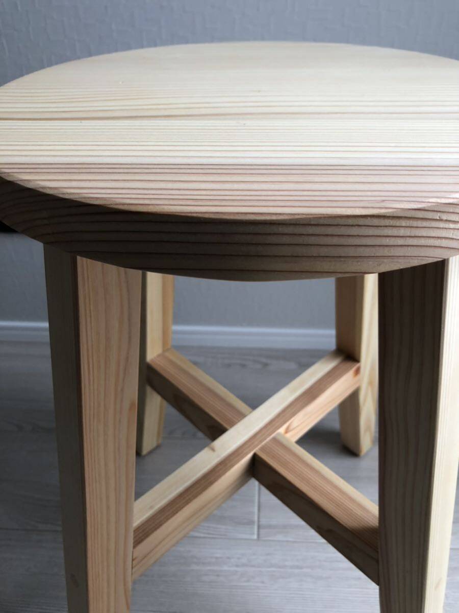 丸椅子・スツール・木製・おしゃれ・サイドテーブル・handmade・天然木・natural・2脚セットの画像6