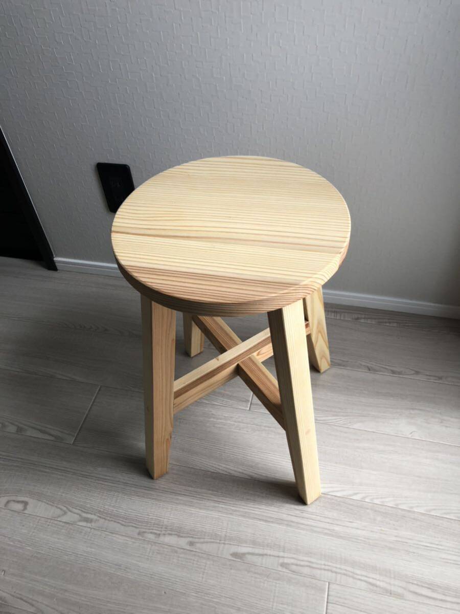 丸椅子・スツール・木製・おしゃれ・サイドテーブル・handmade・天然木・natural・2脚セットの画像7
