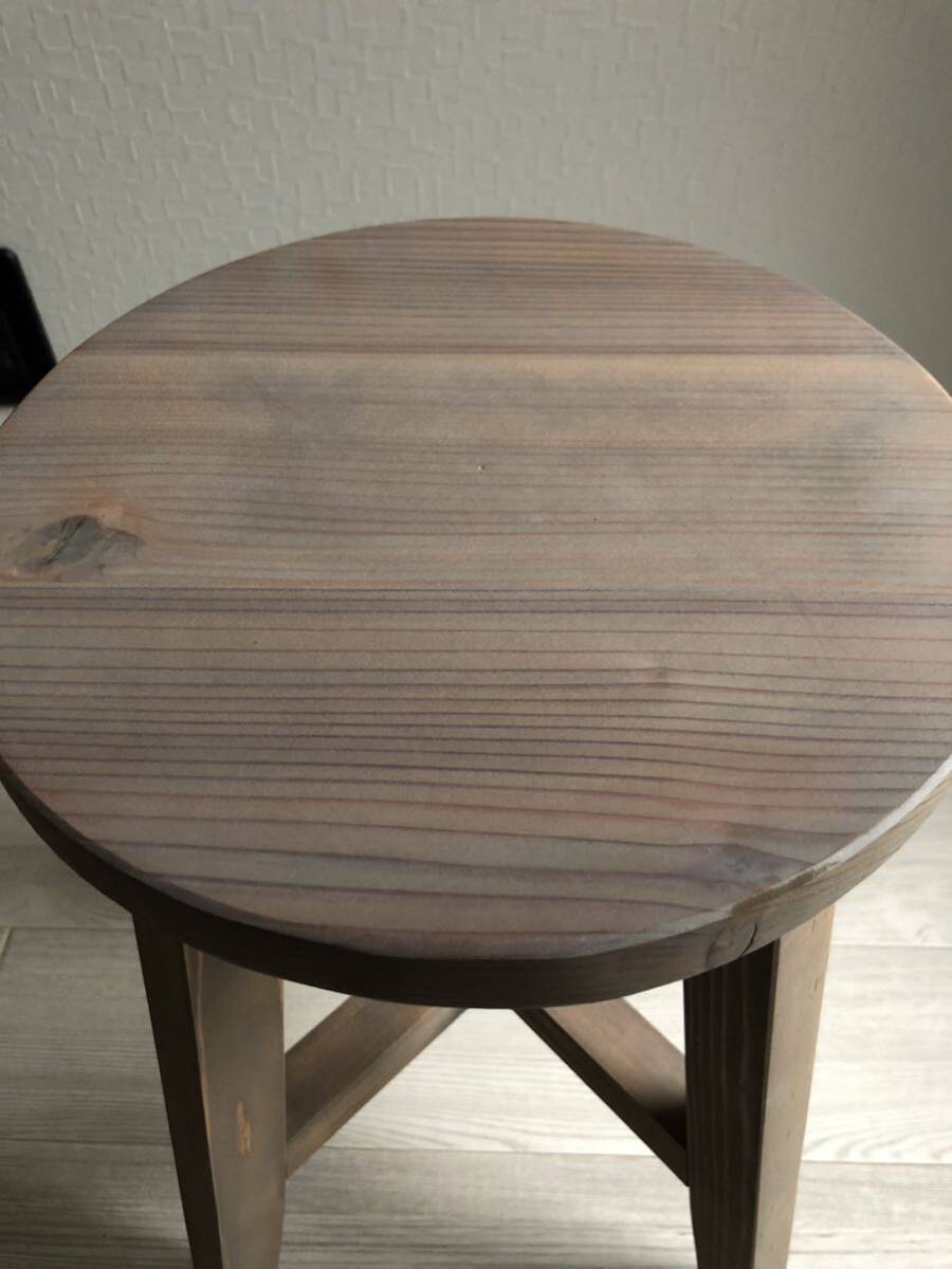 丸椅子・スツール・木製・おしゃれ・サイドテーブル・handmade・天然木・ドリフトウッド・2脚セット_画像5
