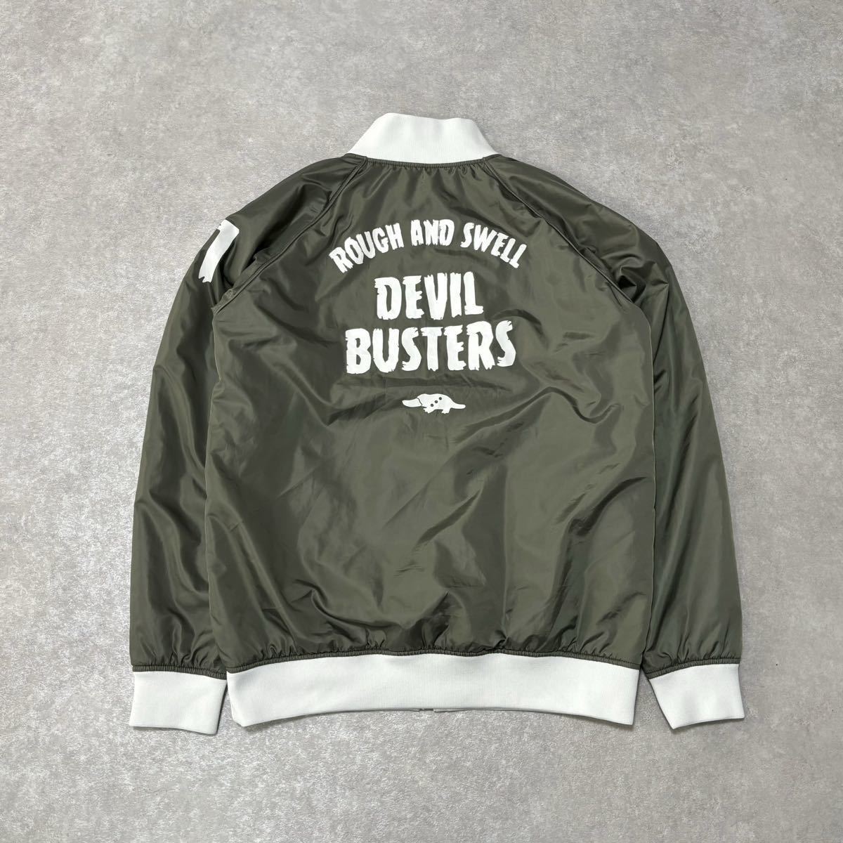 ラフアンドスウェル rough＆swell Devil Busters Denver Jacket デビルバスターズ ジャケット 中綿 ナイロン ブルゾン スヌード オリーブ M_画像2