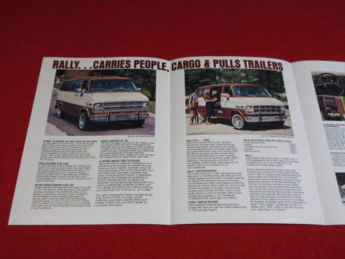 □（19) GMC VAN RALLY 1982 昭和57 カタログ □の画像2