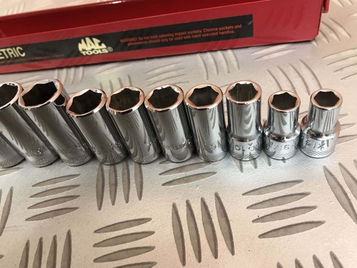 MAC TOOL マックツール XT20Y 3/8 MM セミディープソケット 13個 MAC TOOL マックツール XT20Y 3/8 MM セミディープソケット 13個