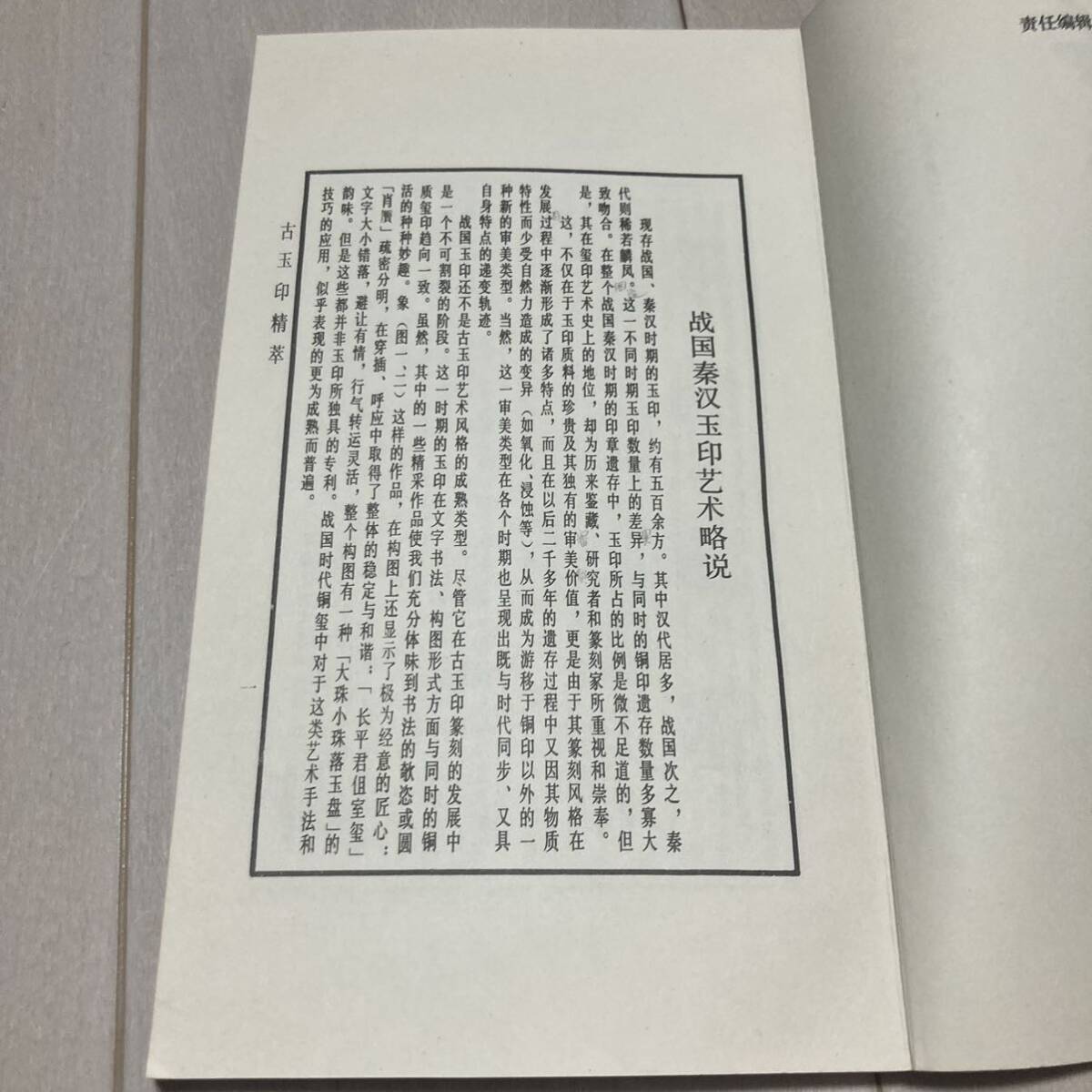 K 1989年発行 唐本 中国 書道 篆刻 印譜 「古玉印精萃」の画像3