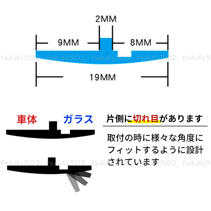 フロントガラス上部 交換用 修理 ゴム モール BMW MINI 両面テープ 汎用 E46Z4E85E86F20F21F30F31X5Z3M3M5E90E91E92E93E60E61E63E64E65E66の画像5