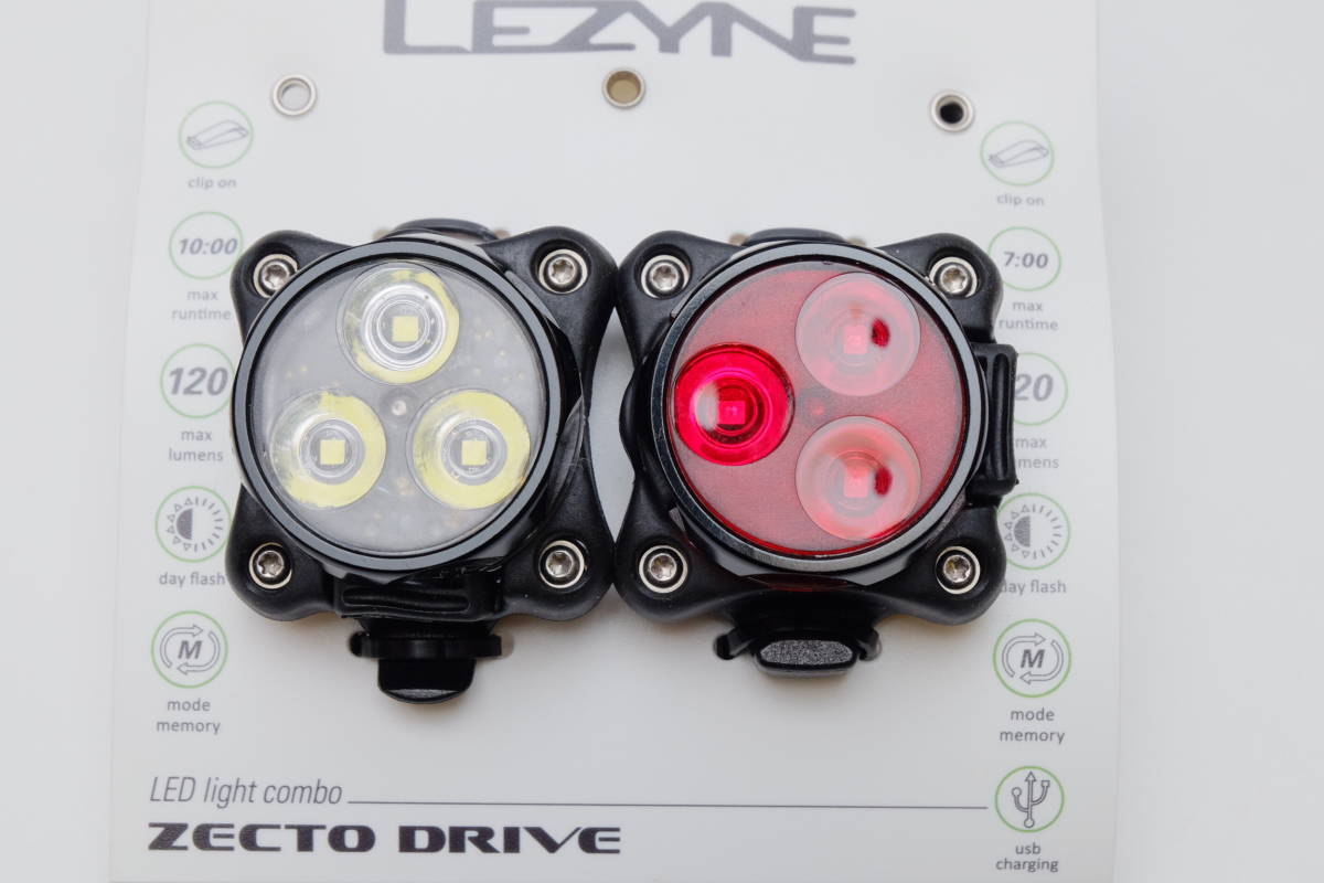送無料 lezyne zecto drive 黒 フロント リア ライト USB充電 レザイン ドライブ