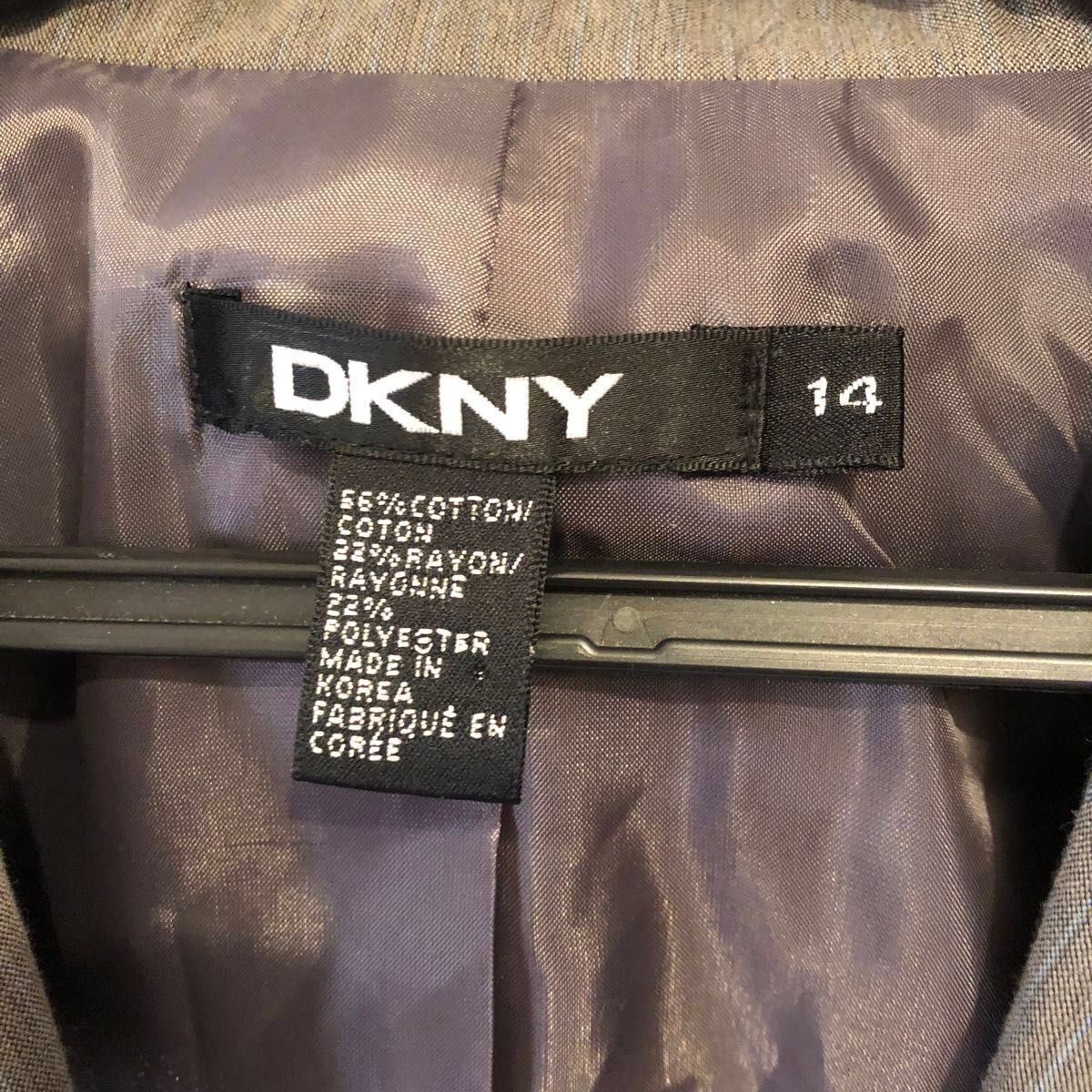 ダナキャランニューヨーク　DKNY レディース　ジャケット　大きいサイズ　14号　ボタン１つ テーラードジャケット