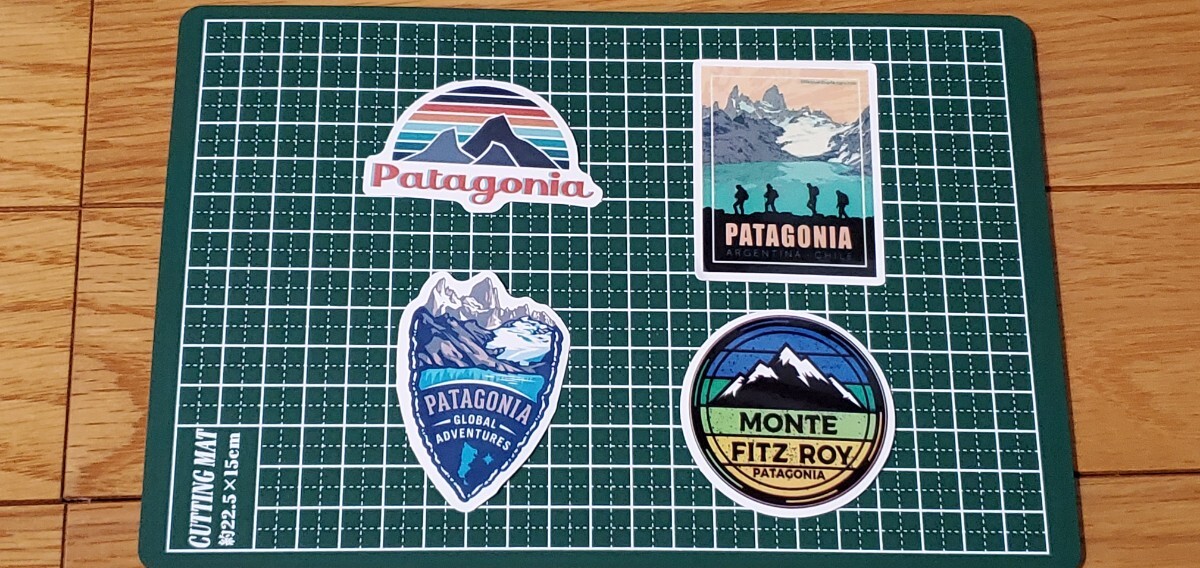 4枚 キャンプステッカー Patagonia パタゴニア 防水ステッカー シール 登山 キャンプ用品 3枚同時購入でランダムでステッカー1枚プレゼント_画像1