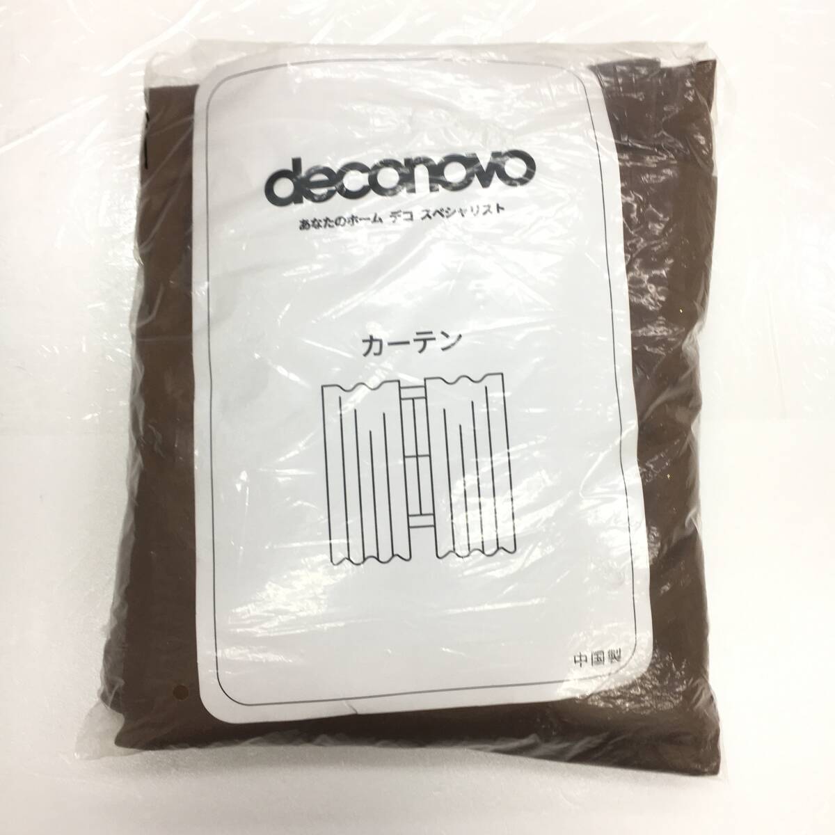 【1円オークション】 Deconovo 1級遮光 カーテン 幅100cm丈178cm ブラウン 保温 防音 昼夜目隠し 2枚組 TS01B001511の画像1