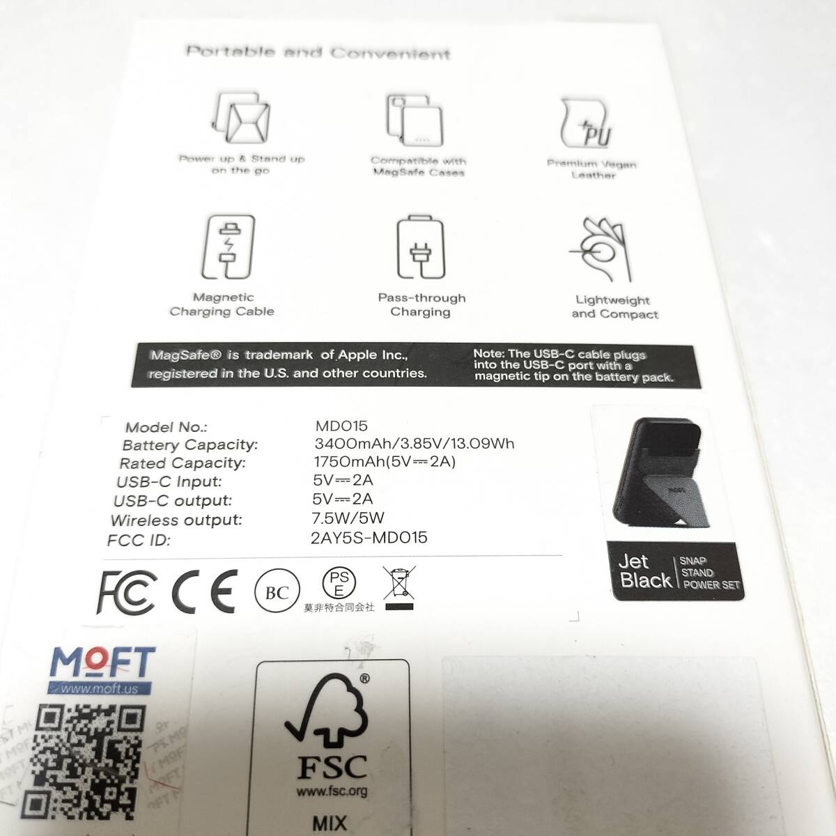 【1円オークション】 MOFT Snap-On スマホスタンド カードケース グリップ 磁力強化 MagSafe対応 薄型軽量 折り畳み式 TS01B001649_画像2