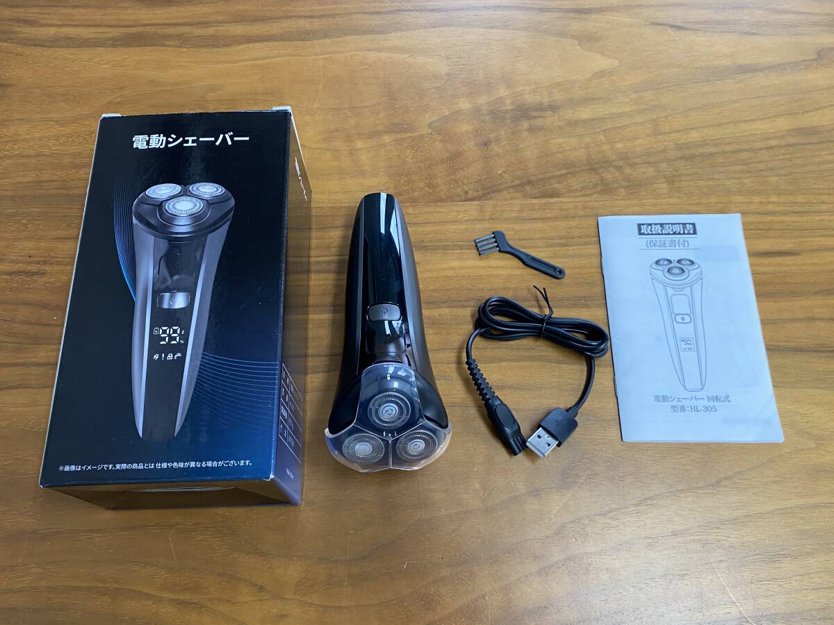 [1 jpy auction ] KOCEEY HL-305 electric shaver rotary 3 sheets blade 1 hour sudden speed charge 90 minute continuation use LCD display display TS01B001413