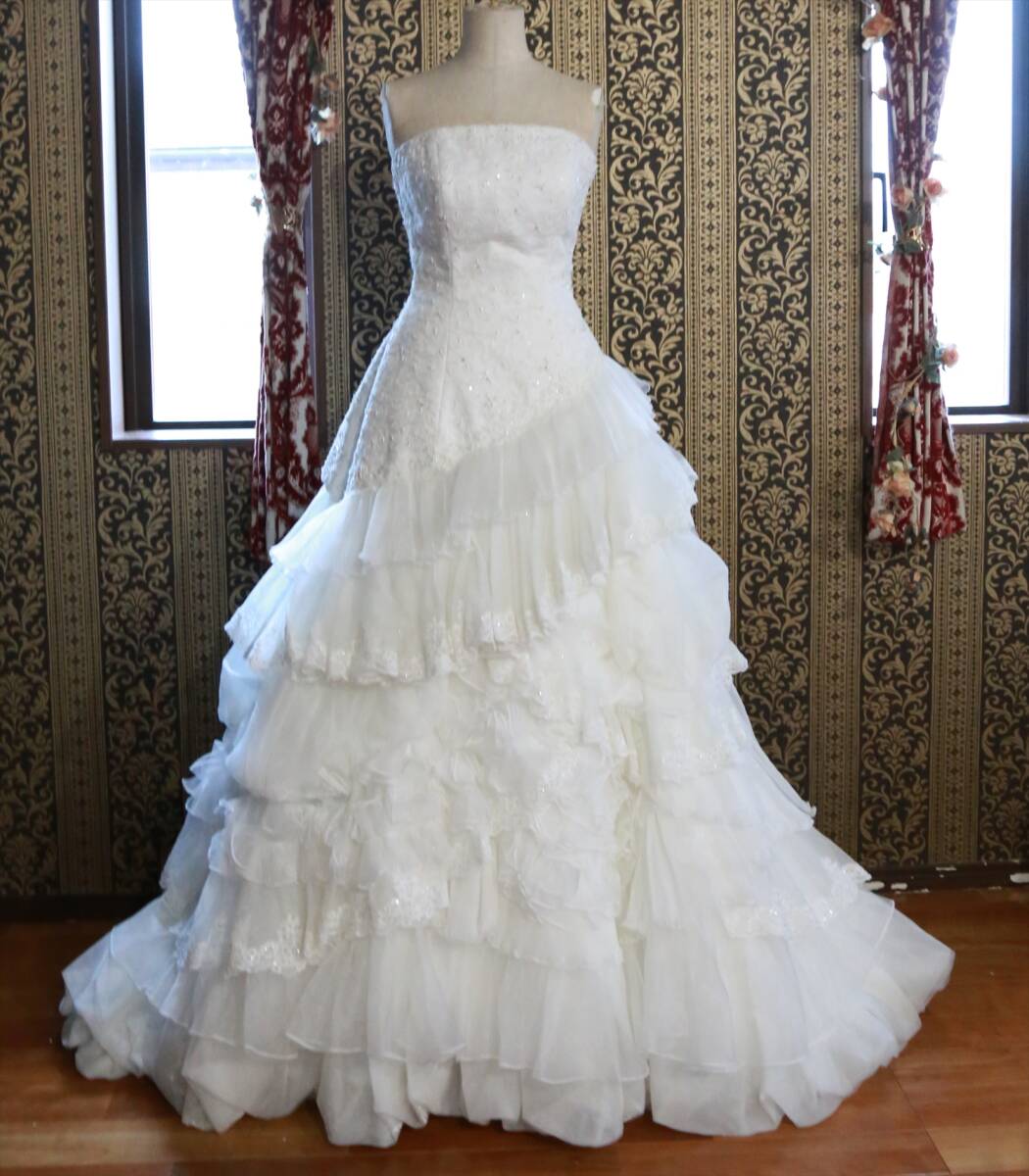  large size high class wedding dress 11 number 13 number 15 number L~3L size soft mermaid line compilation up adjustment possibility 