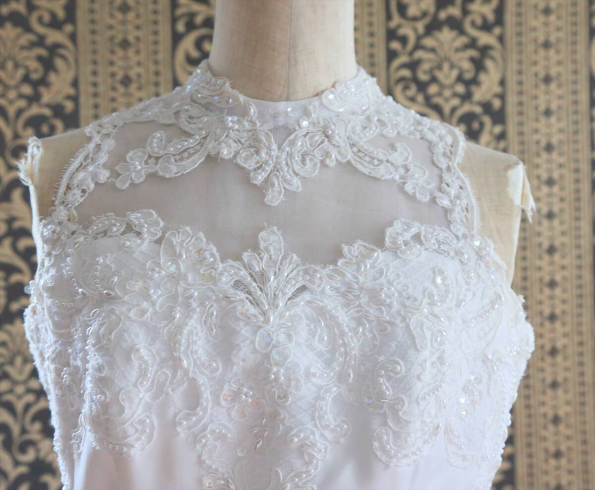  beautiful american sleeve pure-white. high class wedding dress 9 number M size 